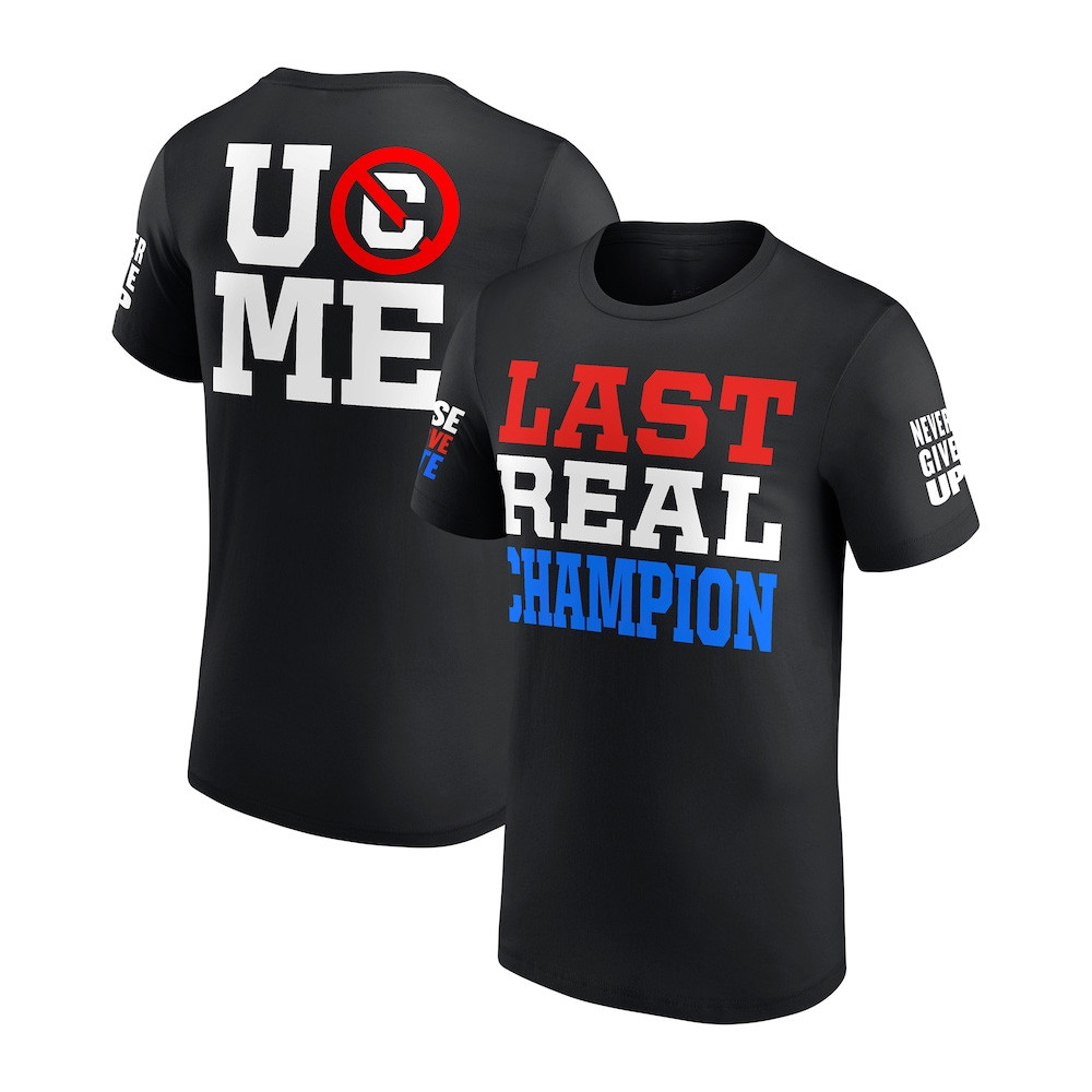 Black John Cena Last Real Champion T-Shirt Presents For Wrestlers Oregontrailrvpk Shirt