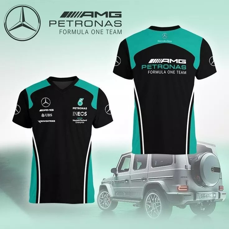 Black Mercedes AMG Racing F1 T-Shirt Motor Sport Oregontrailrvpk Shirt