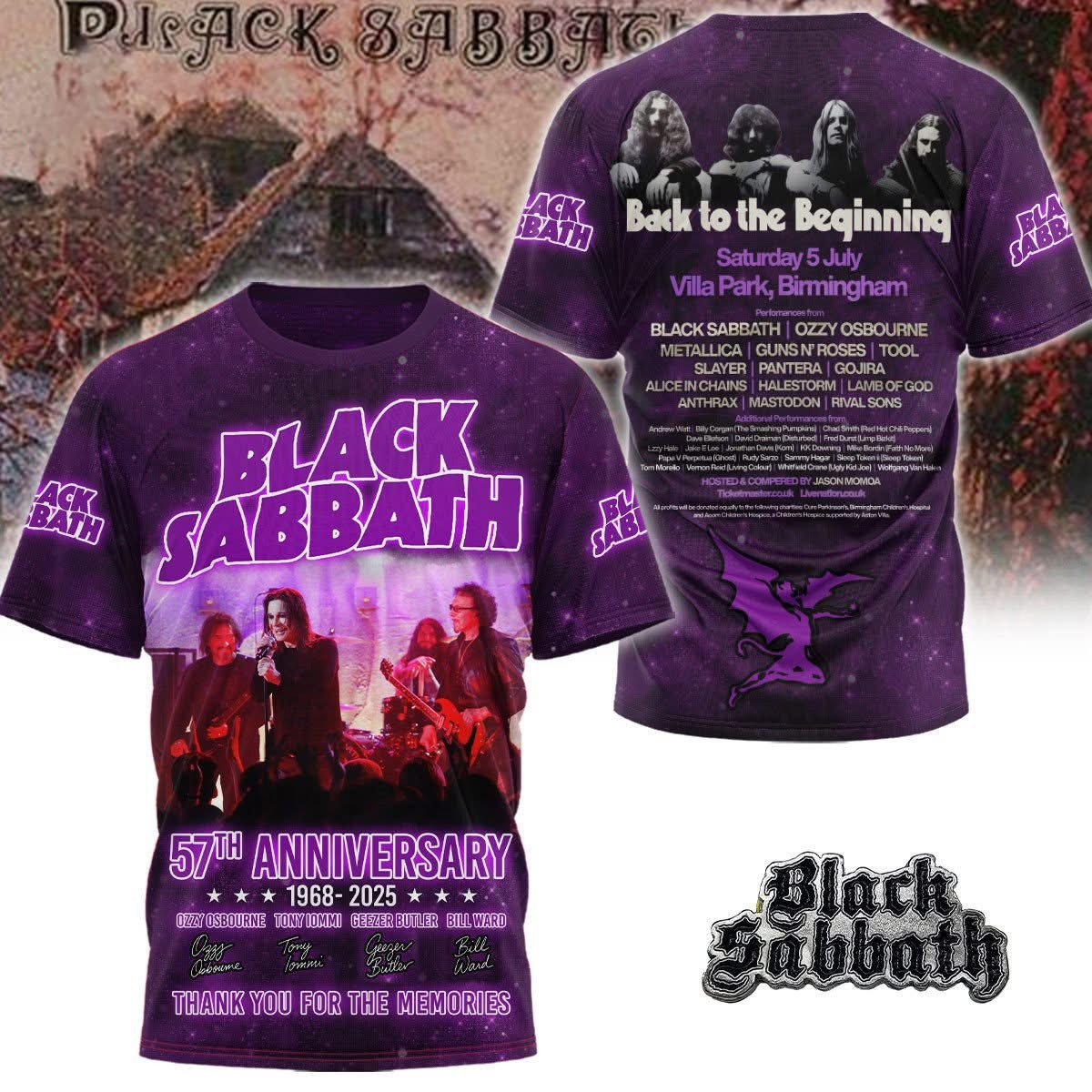 Black Sabbath 57Th Anniversary 1968-2025 T-Shirt For Rock Band Fans Oregontrailrvpk Shirt