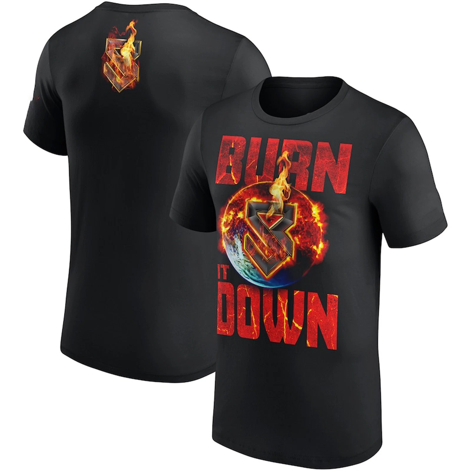 Black Seth Rollins Burn It Down T-Shirt For Wrestler Oregontrailrvpk Shirt