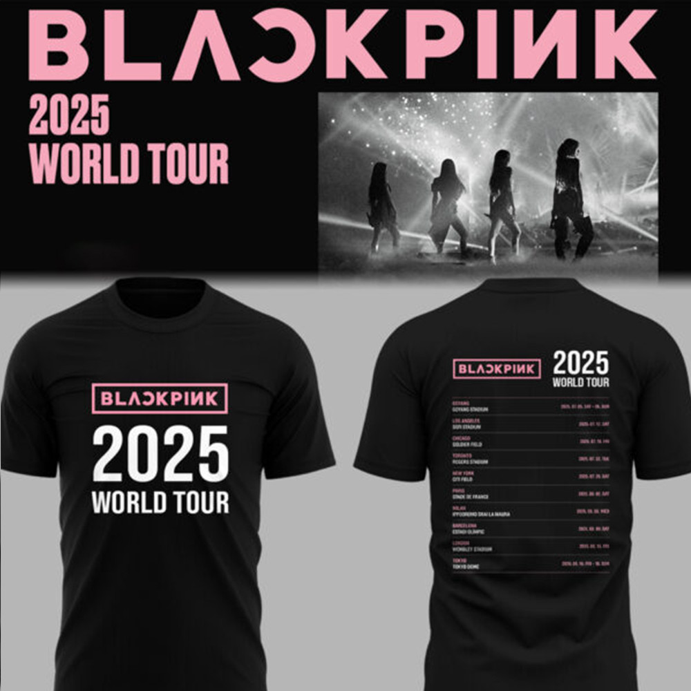 Blackpink World Tour 2025 Black T-Shirt Music Lovers Oregontrailrvpk Shirt