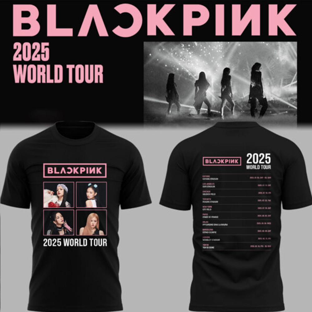 Blackpink World Tour 2025 Black T-Shirt Oregontrailrvpk Shirt