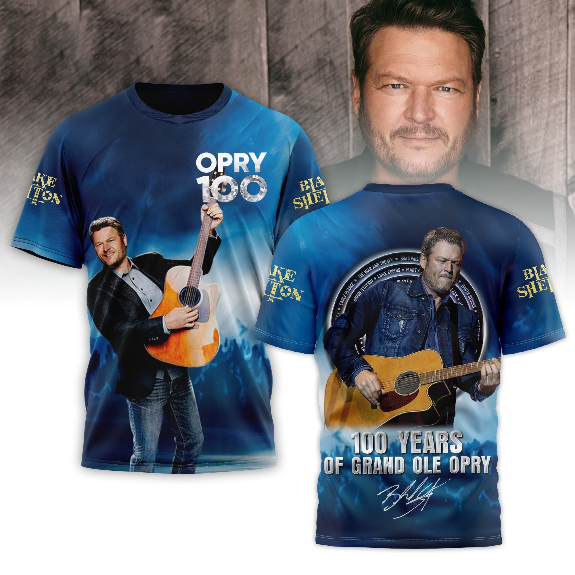 Blake Shelton 100 Years Of Grand Ole Opry T-Shirt Merch Gifts For Blake Shelton Fans Oregontrailrvpk Shirt