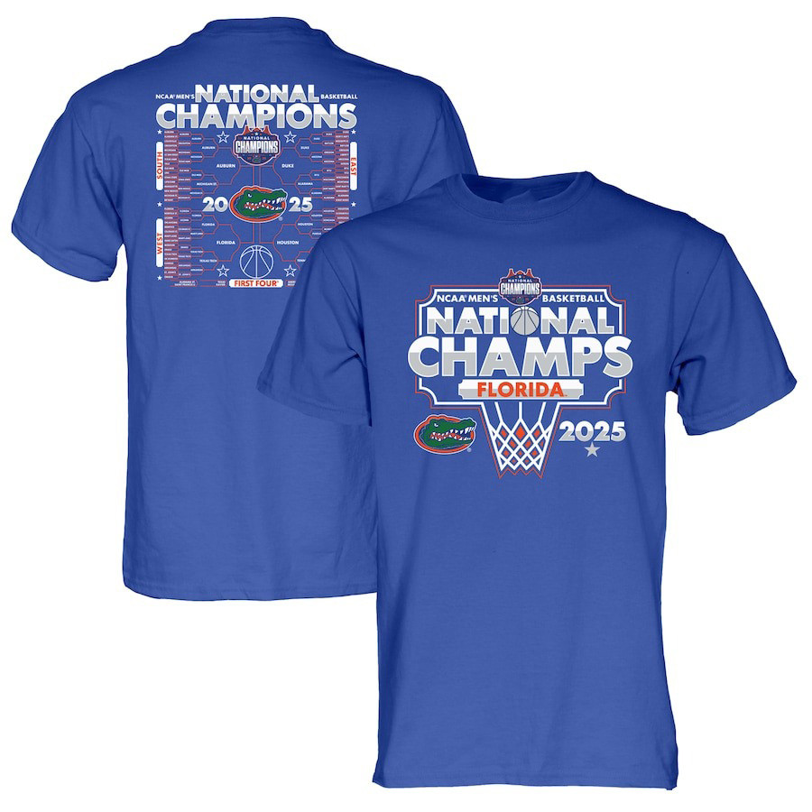Blue 84 Royal Florida Gators 2025 NCAA Men's Basketball National Champions Bracket T-Shirt Oregontrailrvpk Shirt