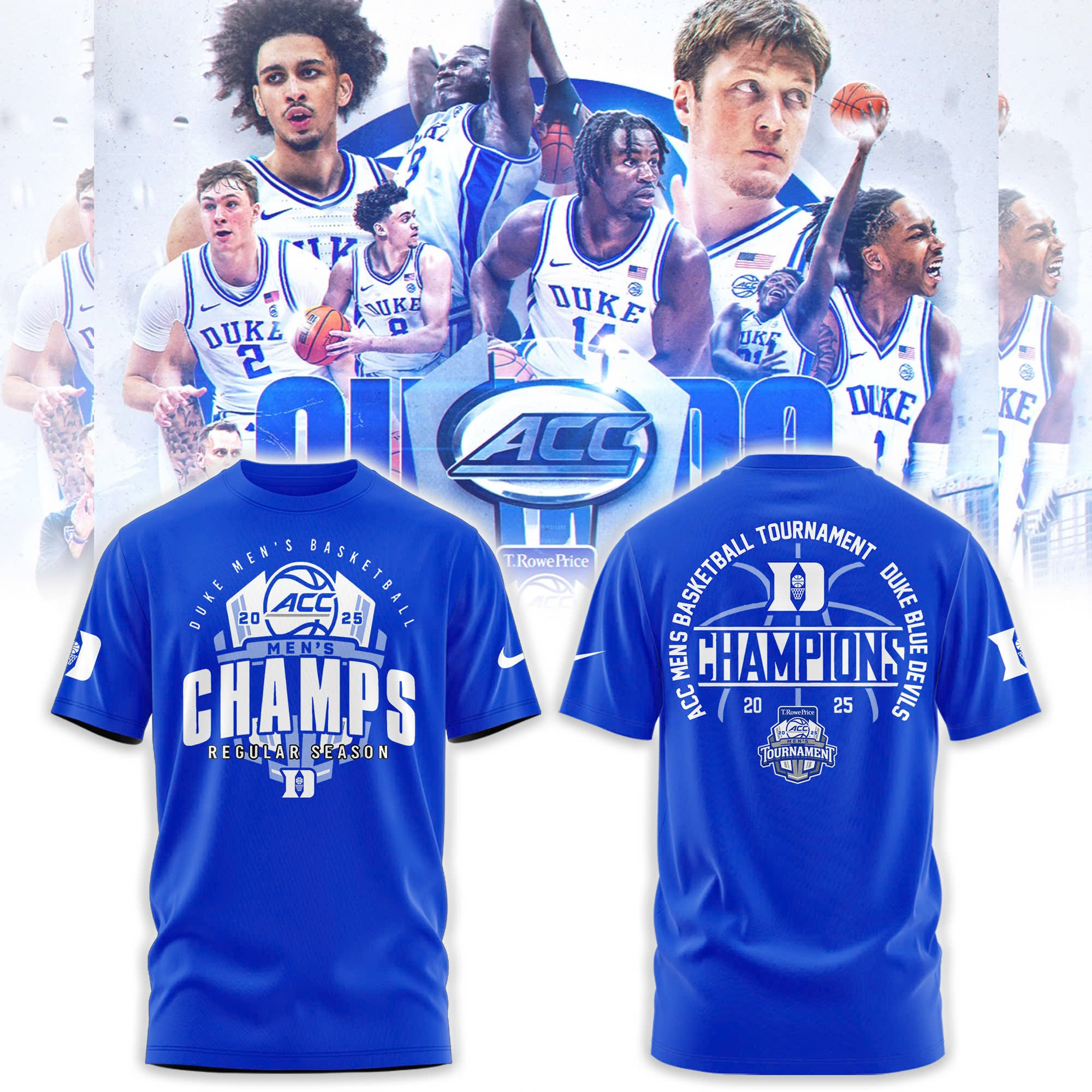 Blue Devils Duke ACC Championship Shirt 2025 Men's Basketball Tournament Winner Oregontrailrvpk Shirt
