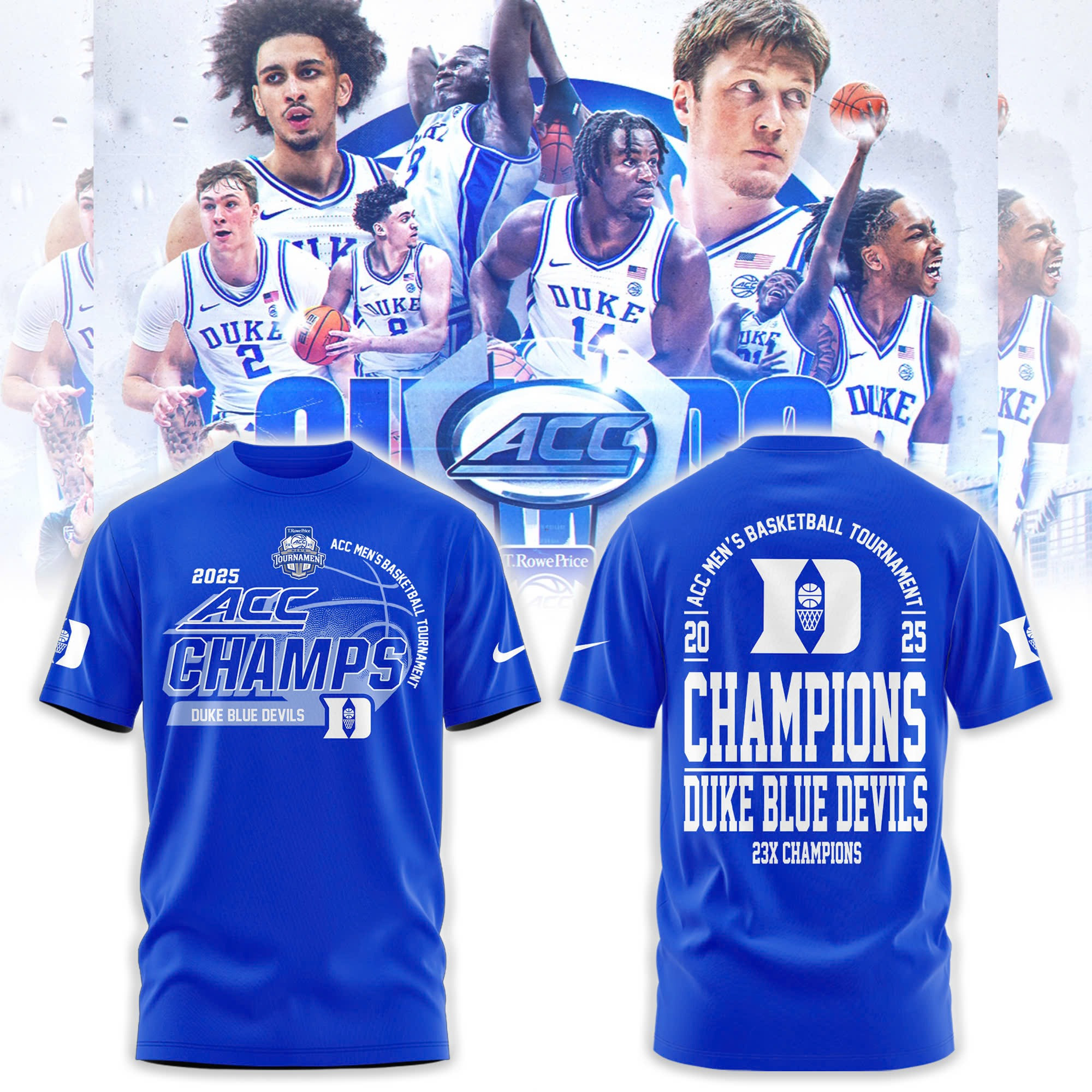 Blue Devils Duke ACC Championship T-Shirt 2025 Men's Basketball Tournament Oregontrailrvpk Shirt
