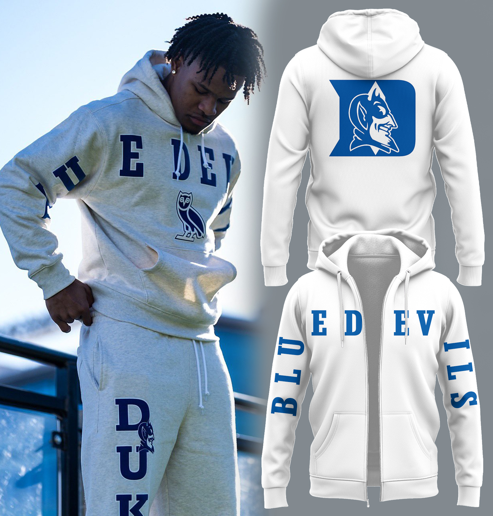 BLUE DEVILS ZIP-Hoodie Gift Ideas For Basketball Players