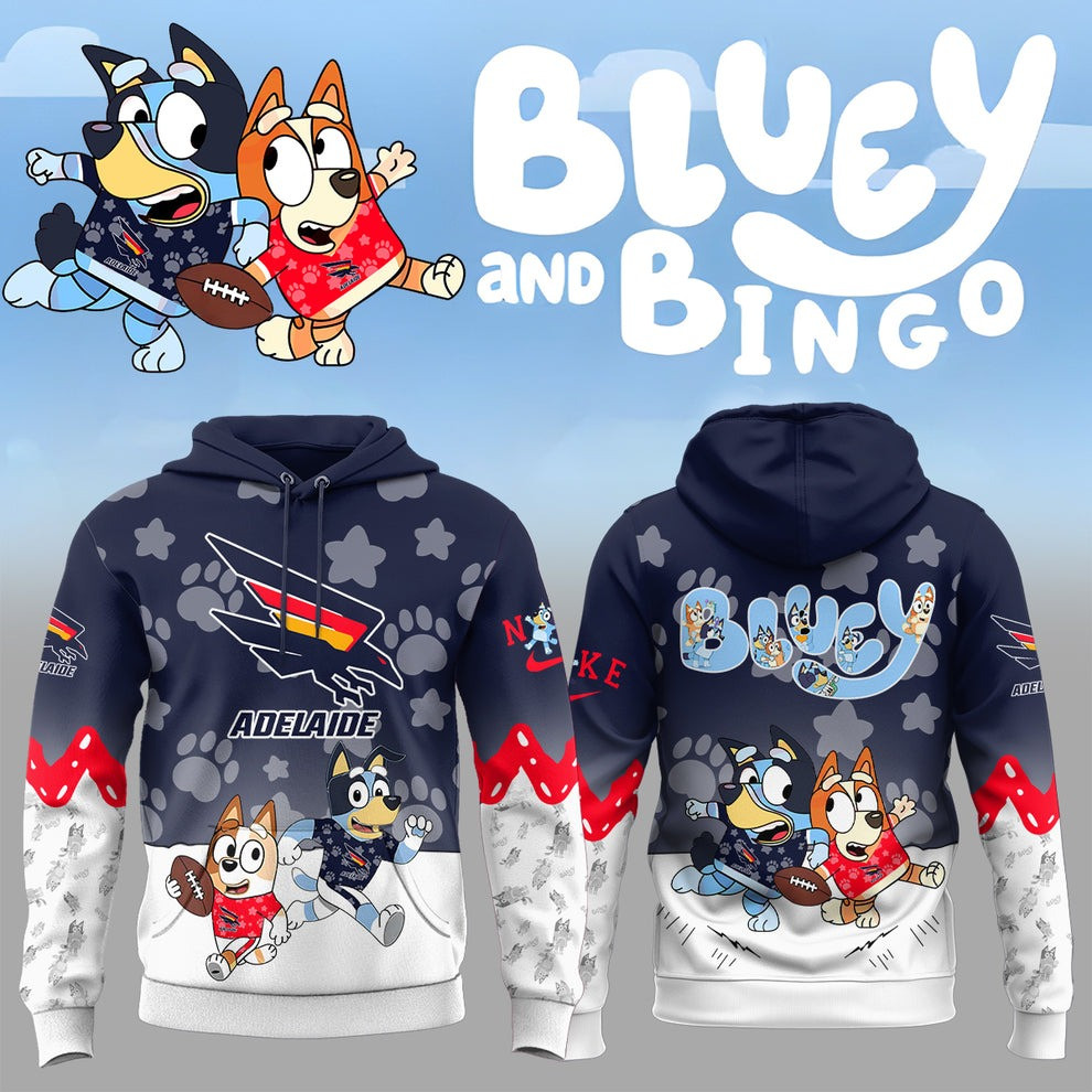 Bluey And Bingo 2025 Adelaide Football Hoodie Cute