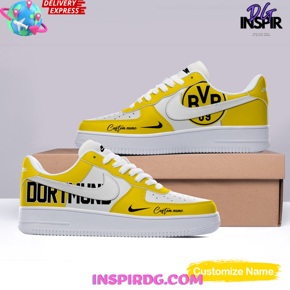 Borussia Dortmund Custom Name Air Force 1 Shoes