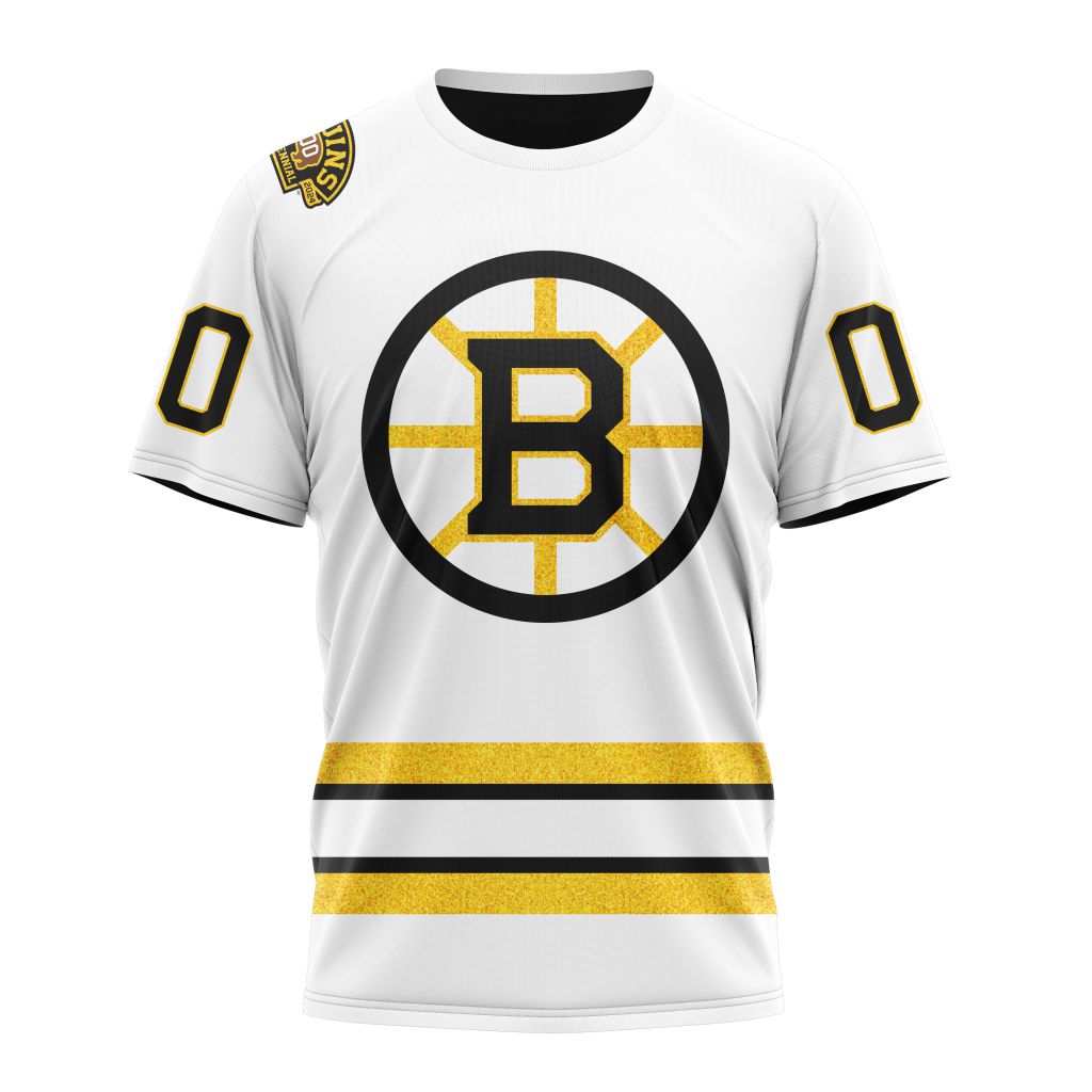Boston Bruins 2023-2024 Centennial Away Kits Personalized Name And Number T-Shirt Oregontrailrvpk Shirt