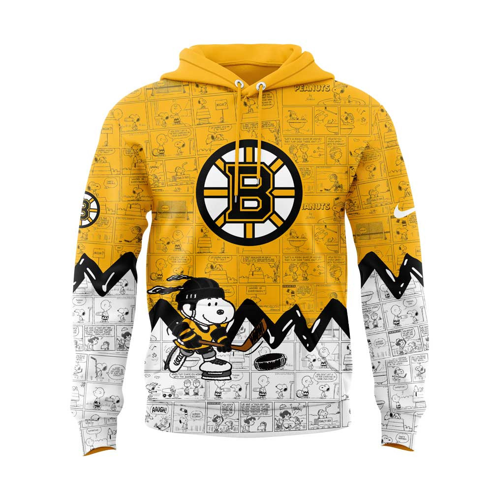 Boston Bruins Anniversary of Peanuts Hoodie Unique