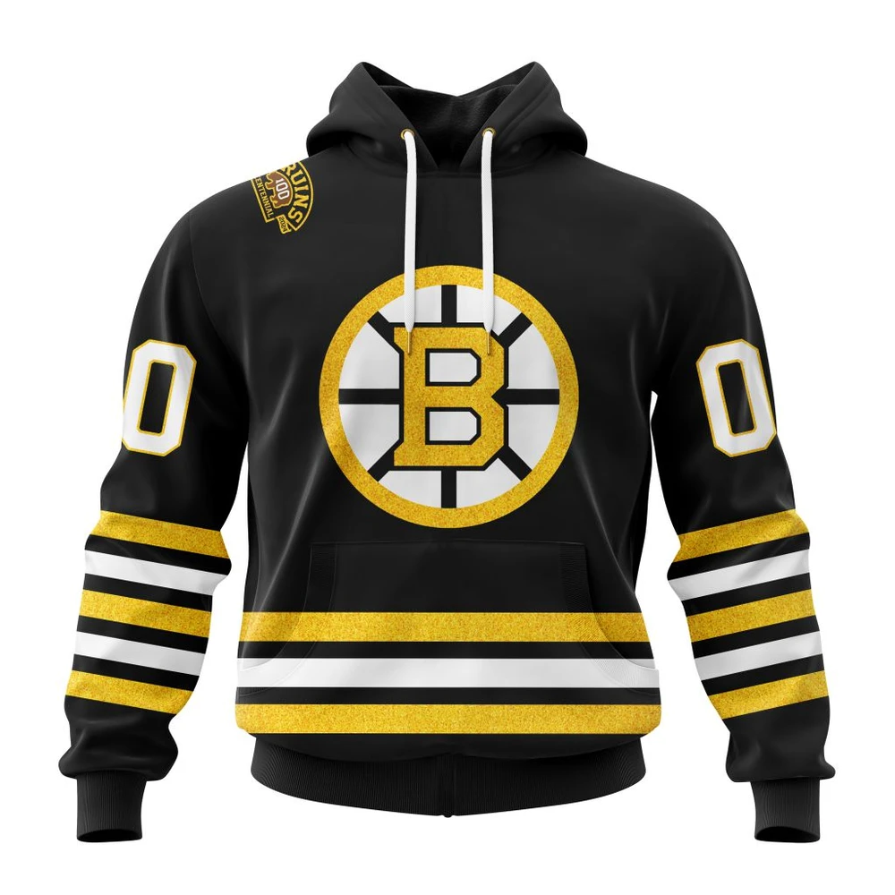 Boston Bruins Centennial Home Kits All Over Print Hoodie Style 83830