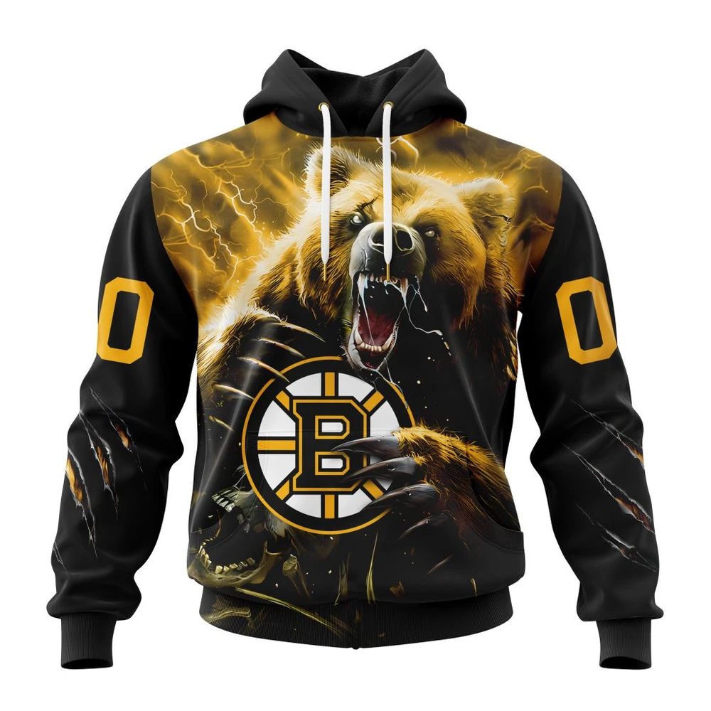 Boston Bruins Fear The Bear Special Design All Over Print Hoodie Style 22790