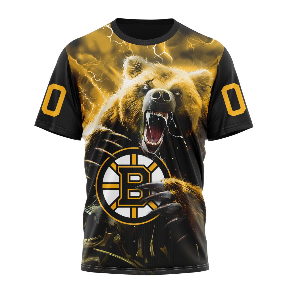 Boston Bruins Fear The Bear Special Design Personalized Name And Number T-Shirt Oregontrailrvpk Shirt