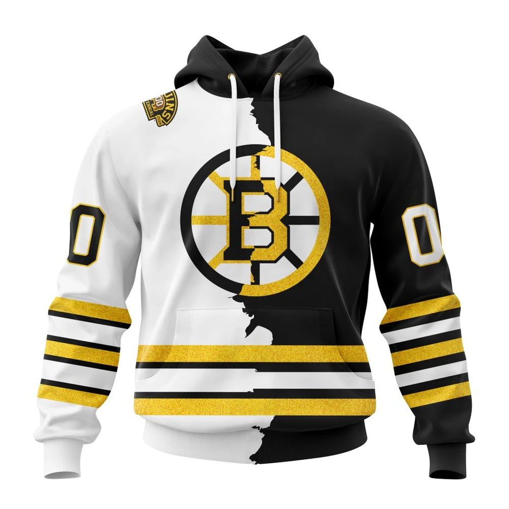 Boston Bruins Personalize Home Mix Away Kits All Over Print Hoodie Style 75270