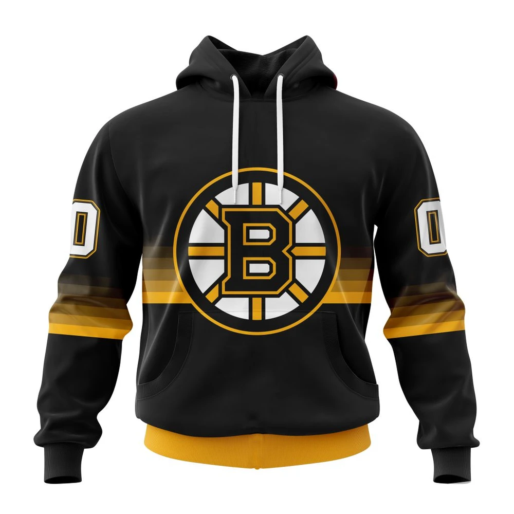Boston Bruins Special Black And Gradient Design All Over Print Hoodie Style 32645