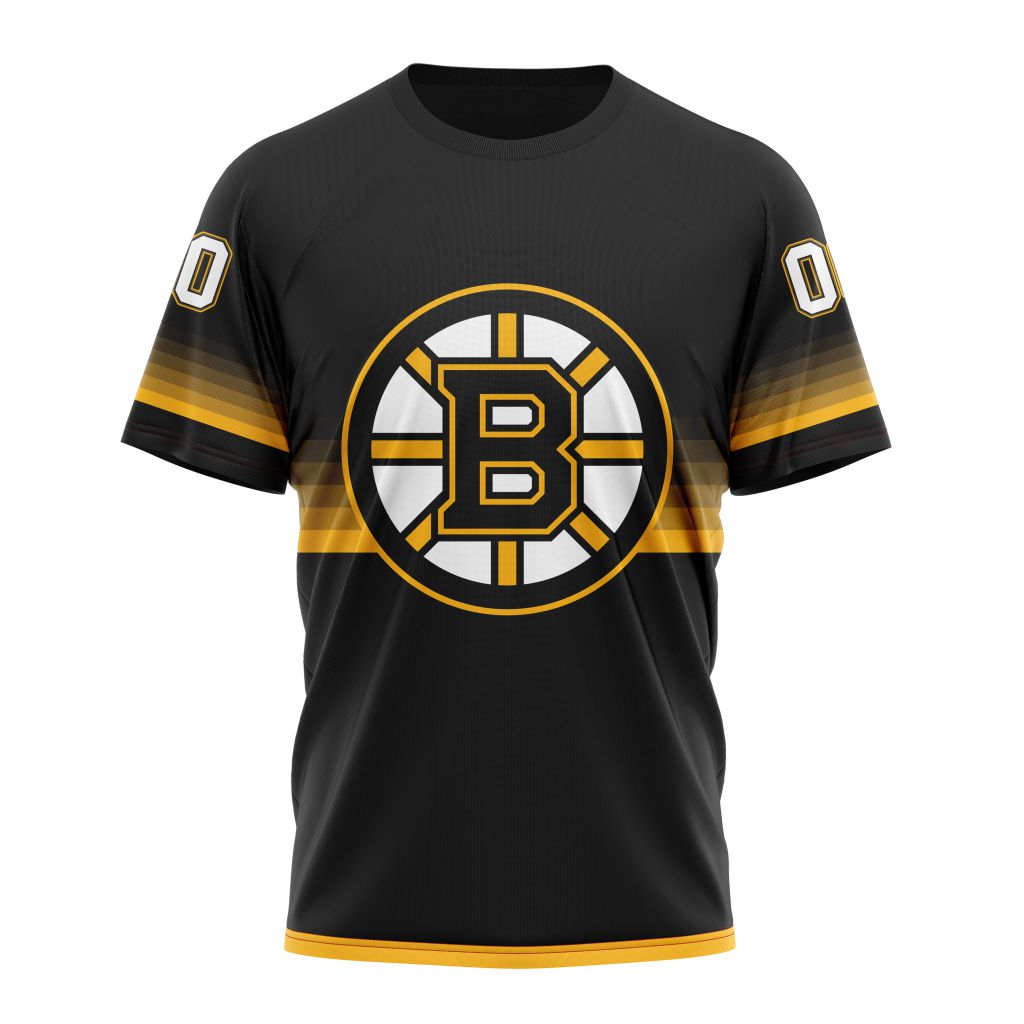 Boston Bruins Special Black And Gradient Design Personalized Name And Number T-Shirt Oregontrailrvpk Shirt