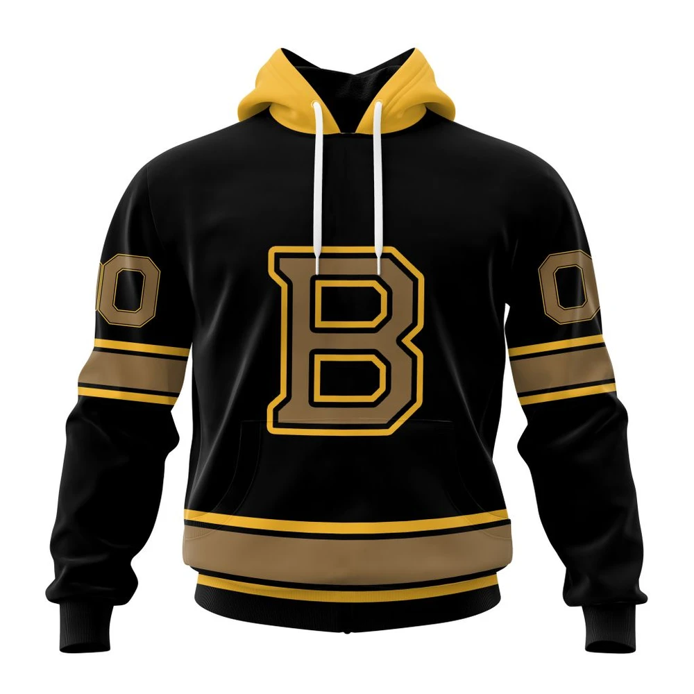 Boston Bruins Special Blackout Design All Over Print Hoodie Style 50354