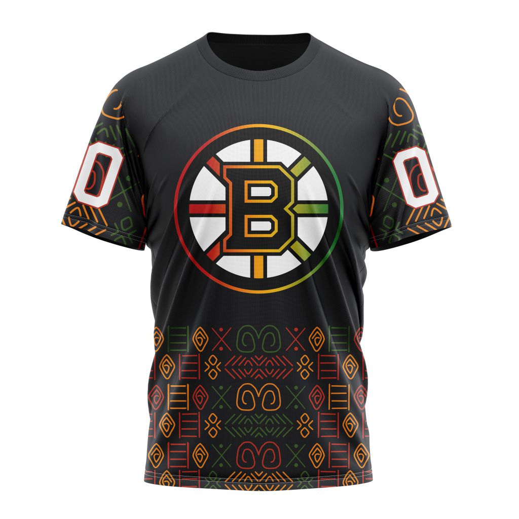 Boston Bruins Special Design For Black History Month 01 Personalized Name And Number T-Shirt Oregontrailrvpk Shirt