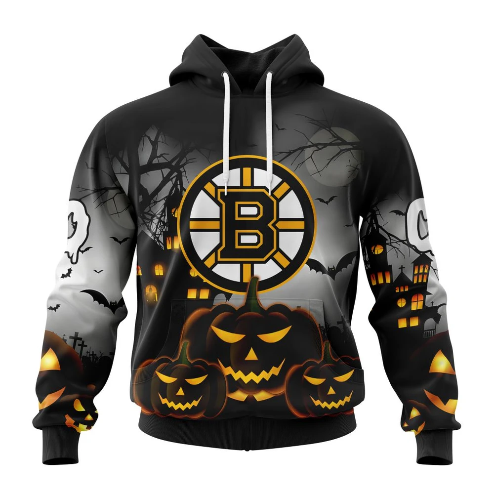 Boston Bruins Special Design For Halloween All Over Print Hoodie Style 83863