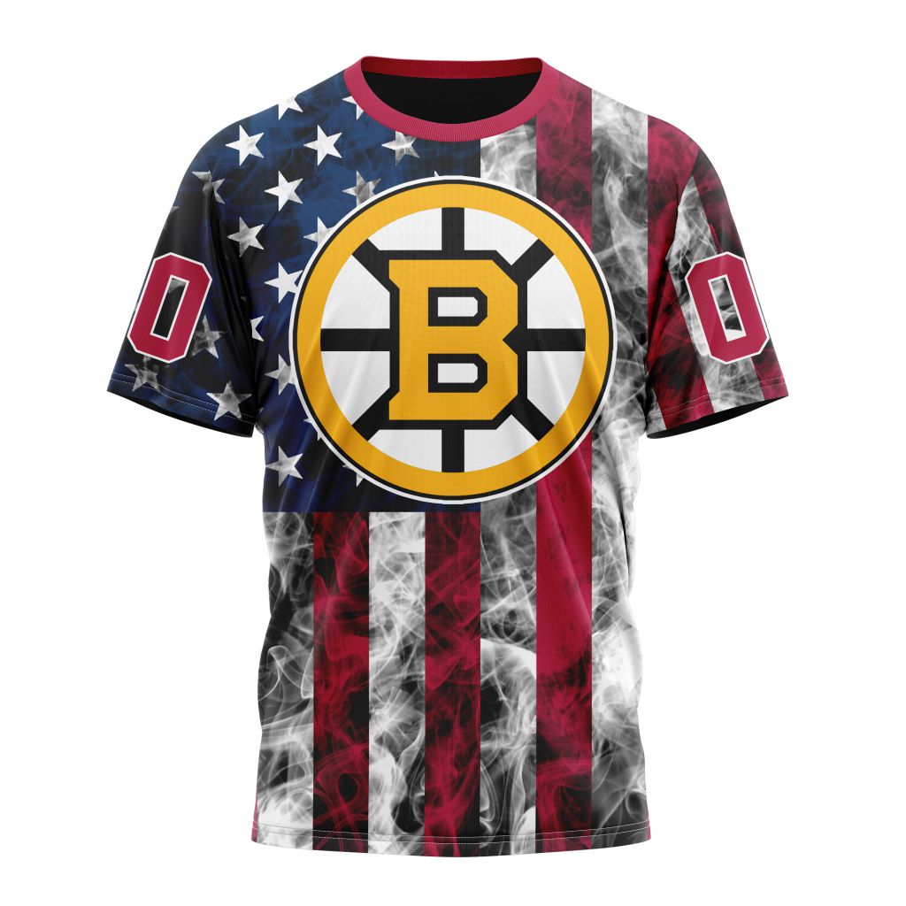 Boston Bruins Special Design For Independence Day The Fourth Of July 01 Personalized Name And Number T-Shirt Oregontrailrvpk Shirt
