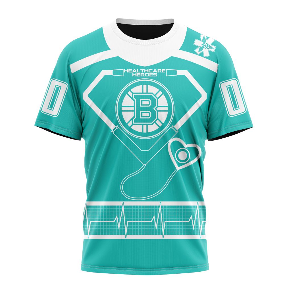 Boston Bruins Special Design Honoring Healthcare Heroes Personalized Name And Number T-Shirt Oregontrailrvpk Shirt