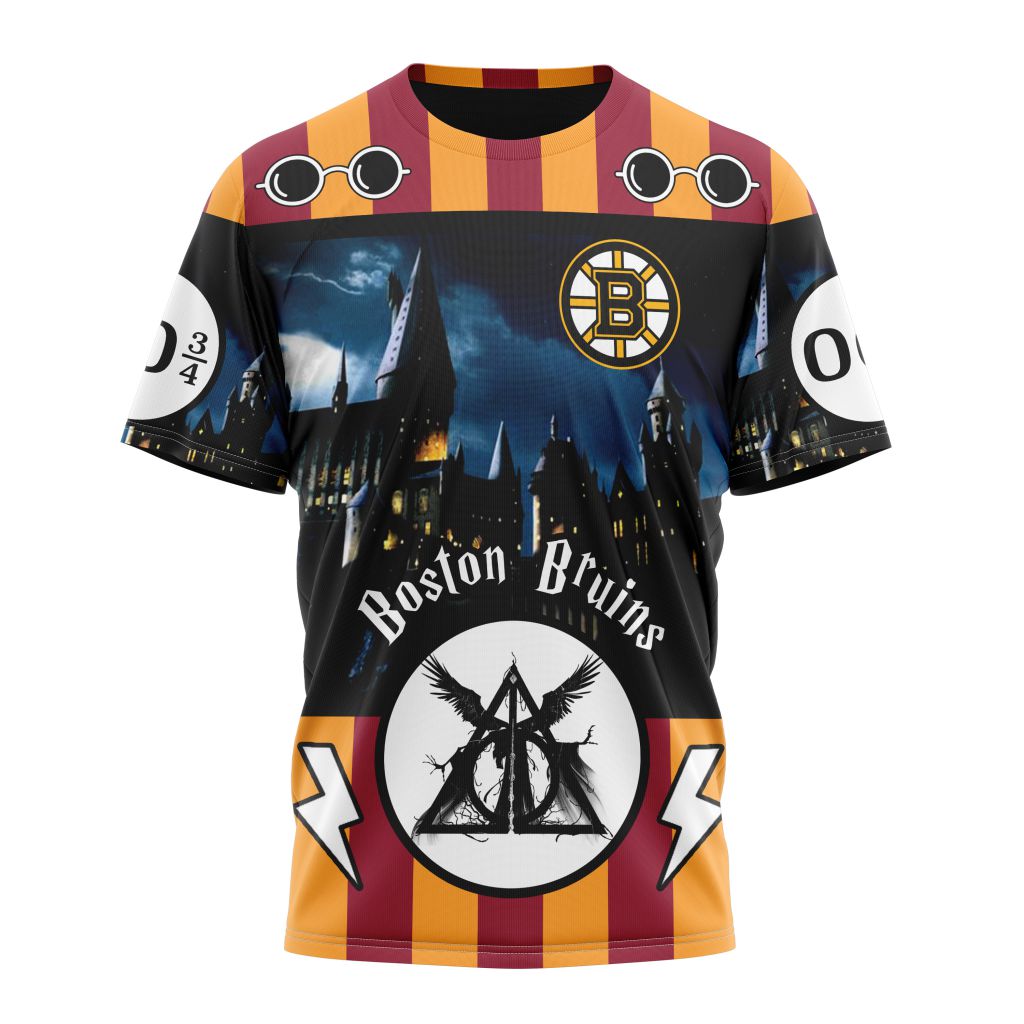Boston Bruins Special Design With Harry Potter Theme Personalized Name And Number T-Shirt Oregontrailrvpk Shirt