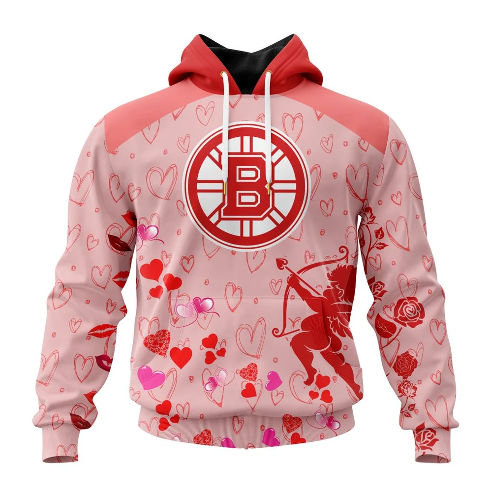 Boston Bruins Special Gift For Valentines Day All Over Print Hoodie Style 14345