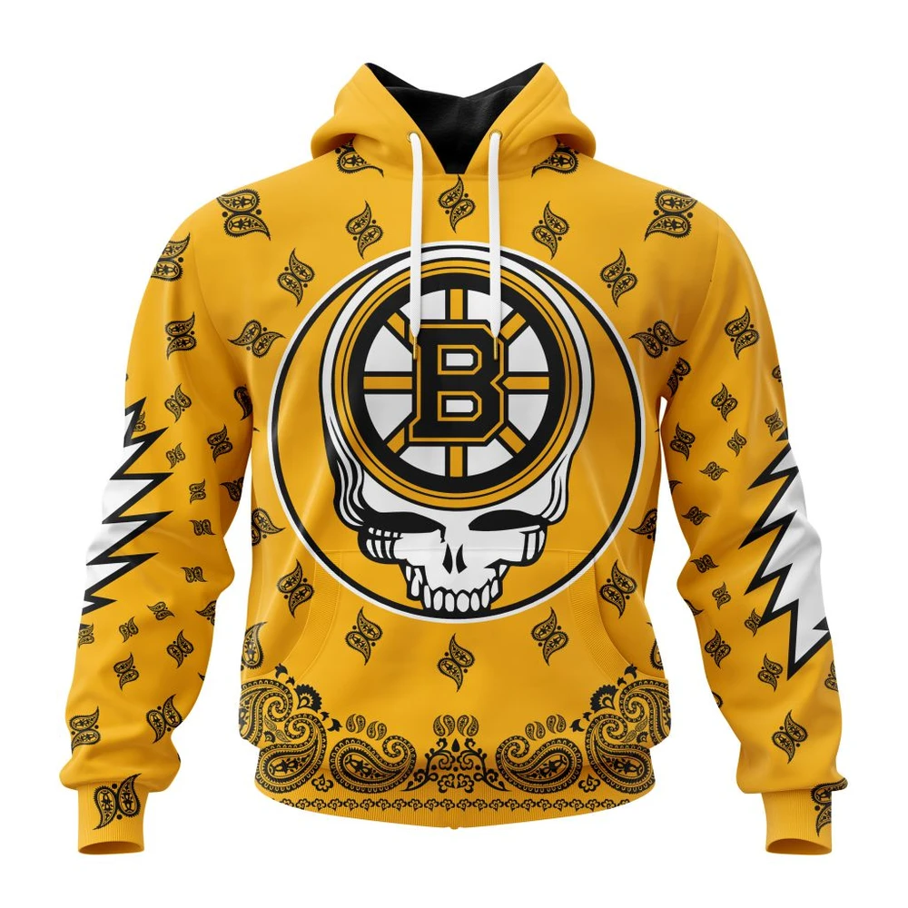 Boston Bruins Special Grateful Dead Design All Over Print Hoodie Style 94969