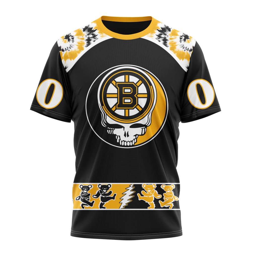 Boston Bruins Special Grateful Dead Design Personalized Name And Number T-Shirt Oregontrailrvpk Shirt
