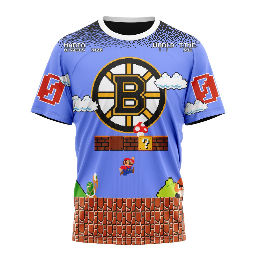 Boston Bruins Special Kits With Super Mario Game Design Personalized Name And Number T-Shirt Oregontrailrvpk Shirt