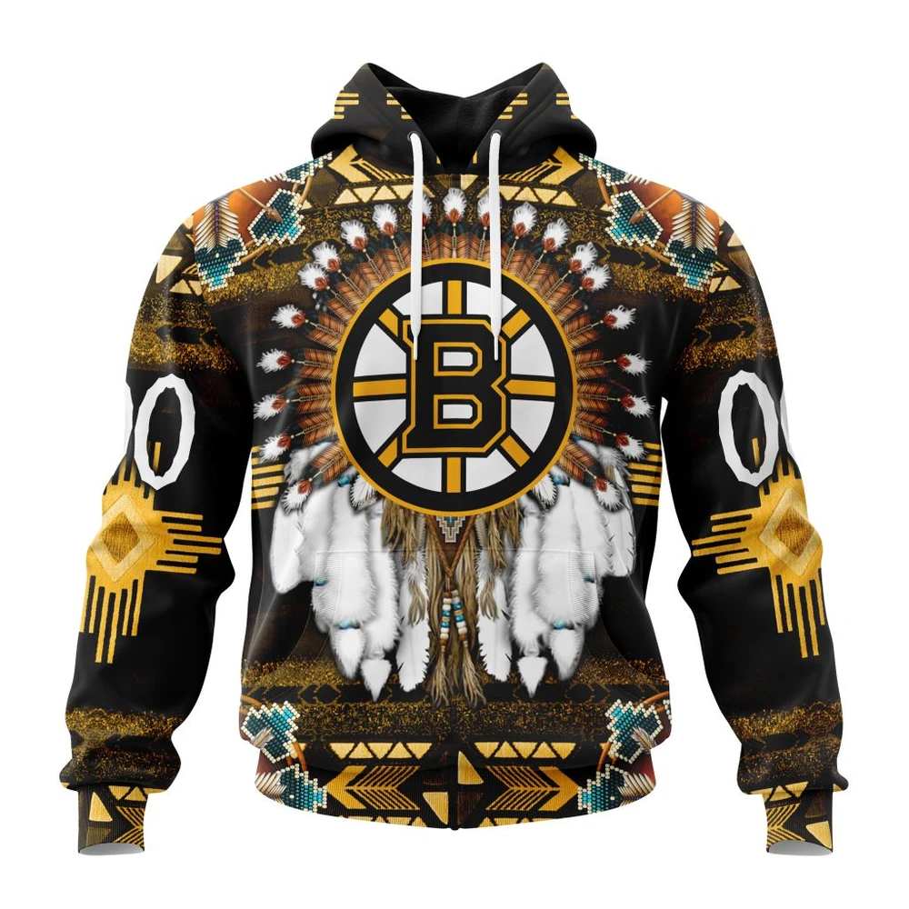 Boston Bruins Special Native Costume Design All Over Print Hoodie Style 24814