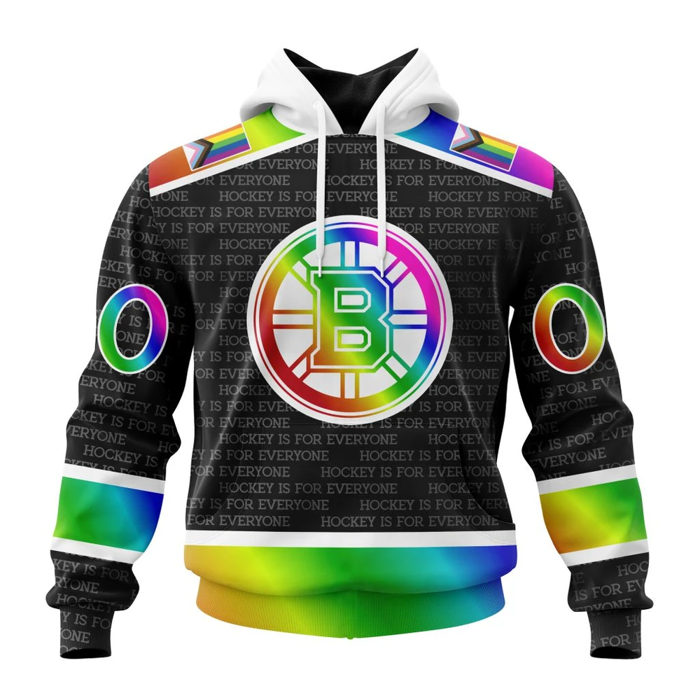 Boston Bruins Special Pride Design Hockey Is For Everyone All Over Print Hoodie Style 67901