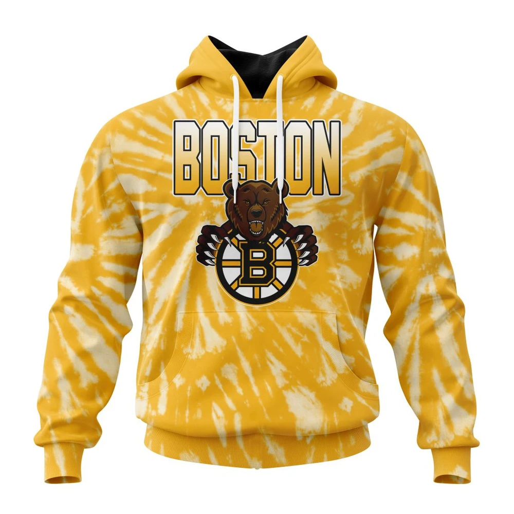 Boston Bruins Special Retro Vintage Tie Dye All Over Print Hoodie Style 92125