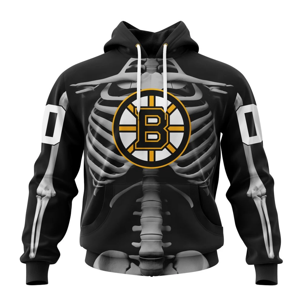 Boston Bruins Special Skeleton Costume For Halloween All Over Print Hoodie Style 26105