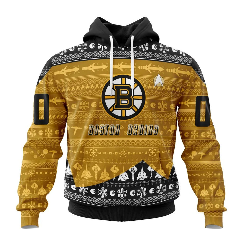 Boston Bruins Special Star Trek Design All Over Print Hoodie Style 59166