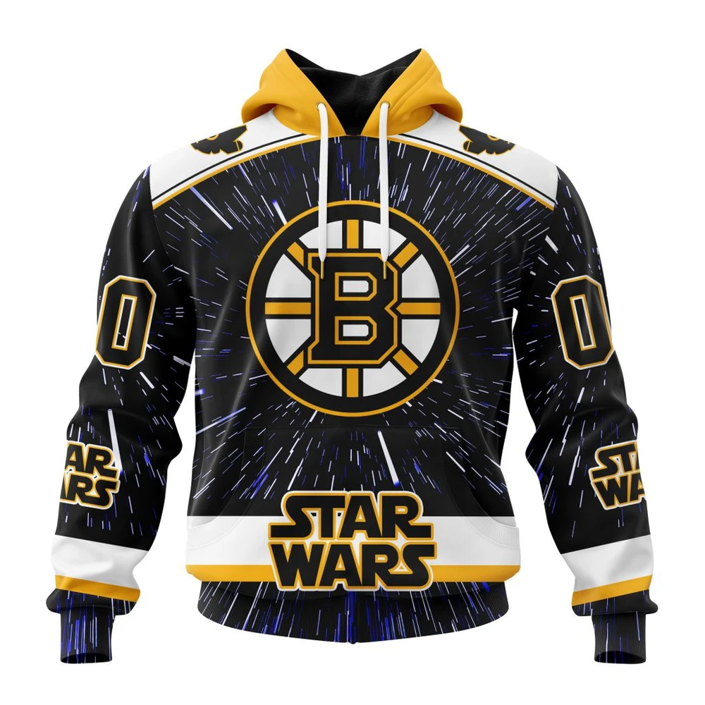 Boston Bruins Special Star Wars Design All Over Print Hoodie Style 36412