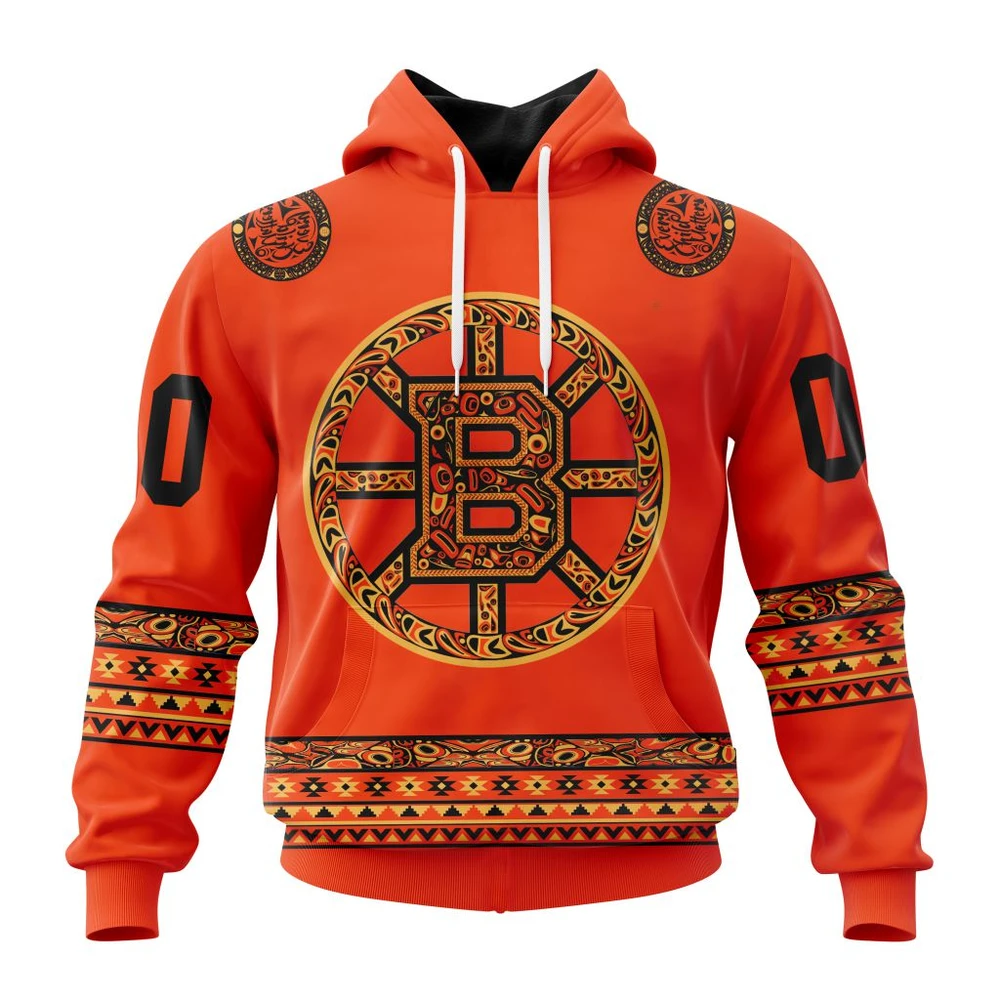 Boston Bruins Specialized National Day For Truth And Reconciliation All Over Print Hoodie Style 43507
