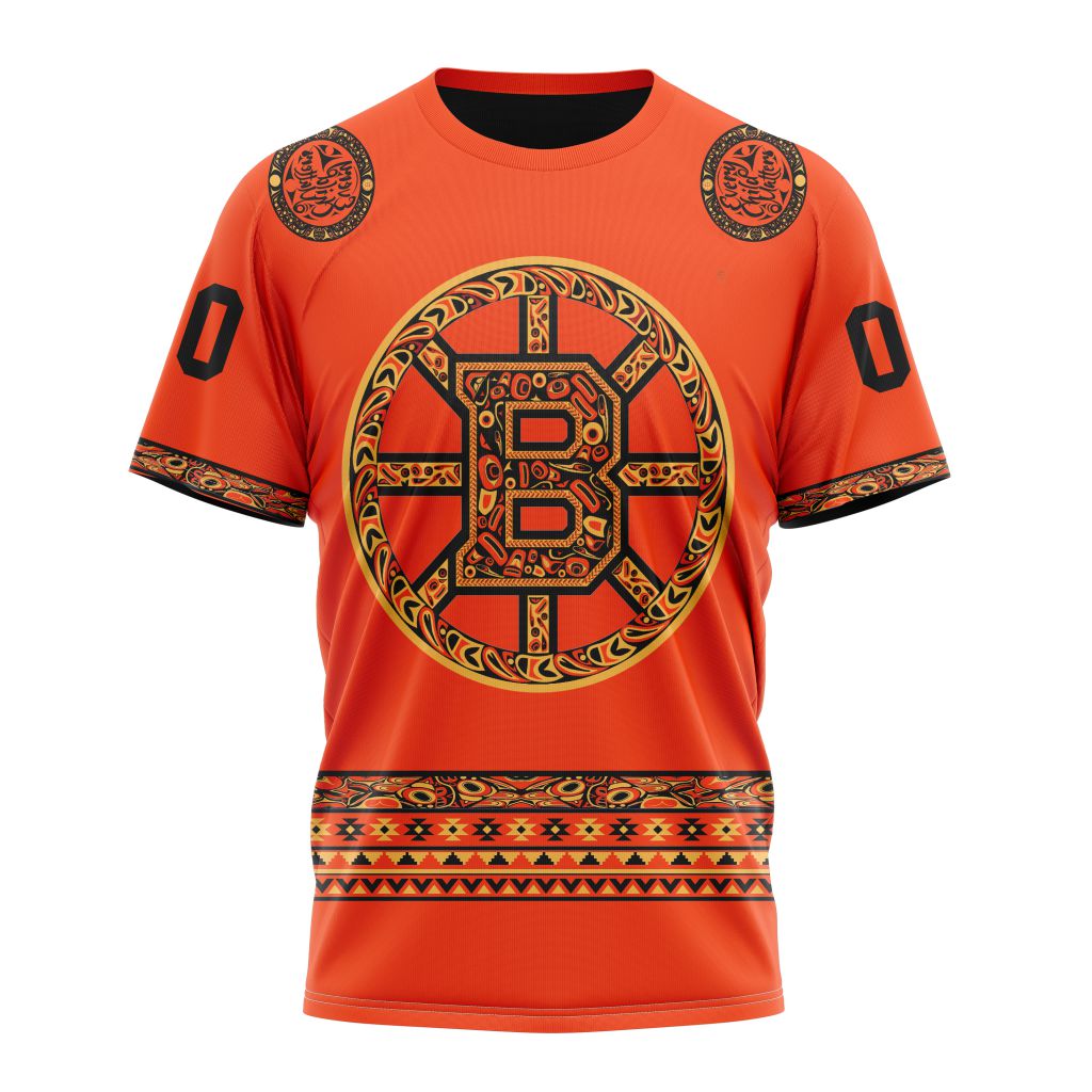 Boston Bruins Specialized National Day For Truth And Reconciliation Personalized Name And Number T-Shirt Oregontrailrvpk Shirt