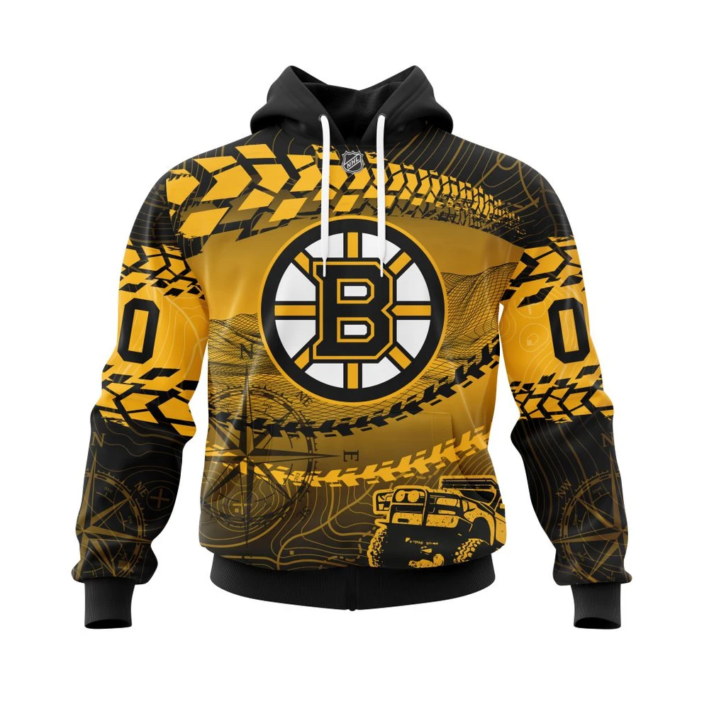 Boston Bruins Specialized Off Road All Over Print Hoodie Style 98259