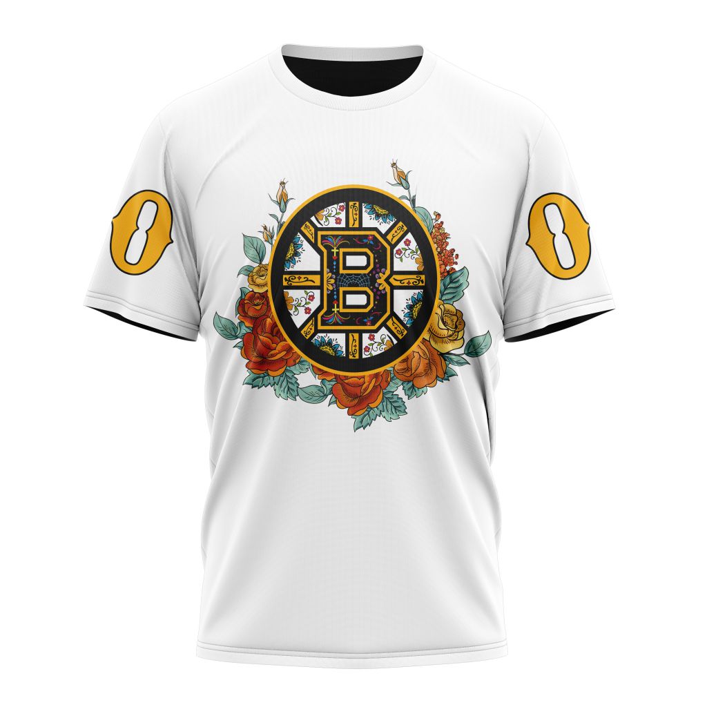 Boston Bruins Specialized Unisex Kits Dia De Muertos Personalized Name And Number T-Shirt Oregontrailrvpk Shirt
