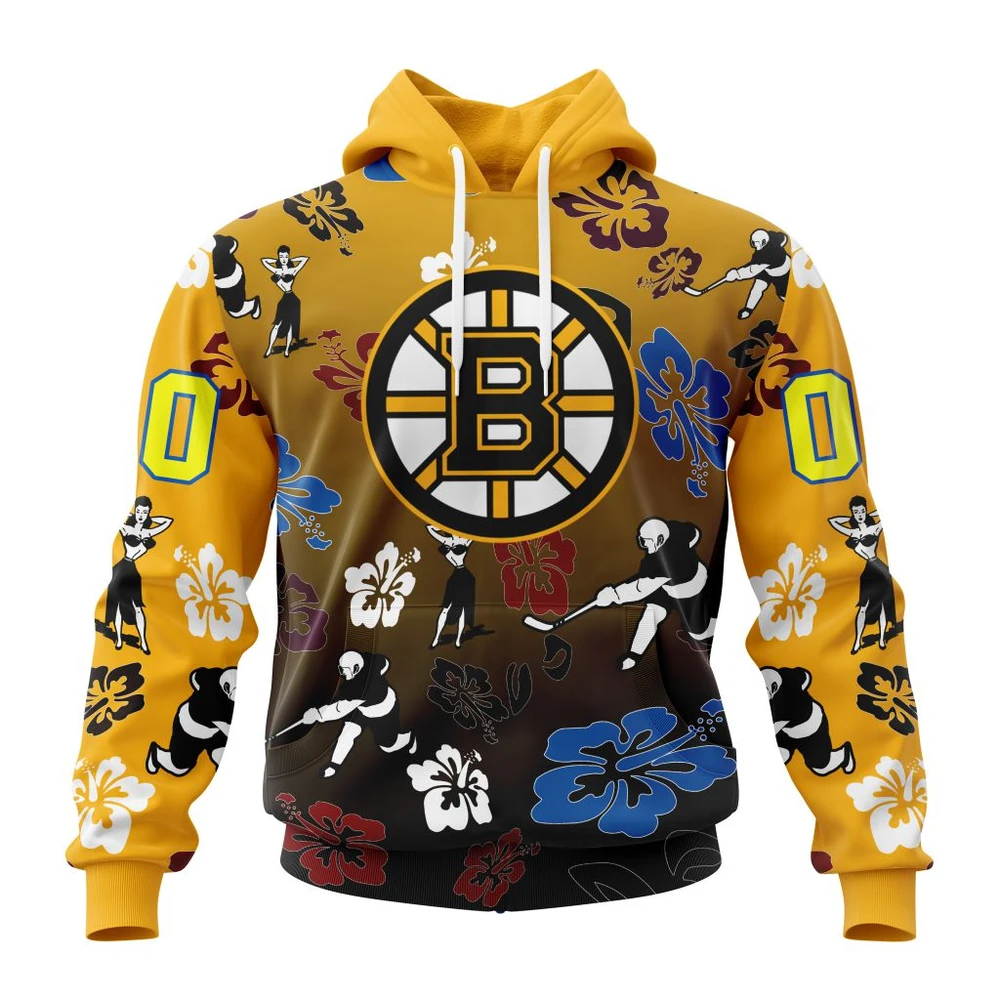 Boston Bruins X Hawaii Specialized Design For Hawaiia All Over Print Hoodie Style 36778