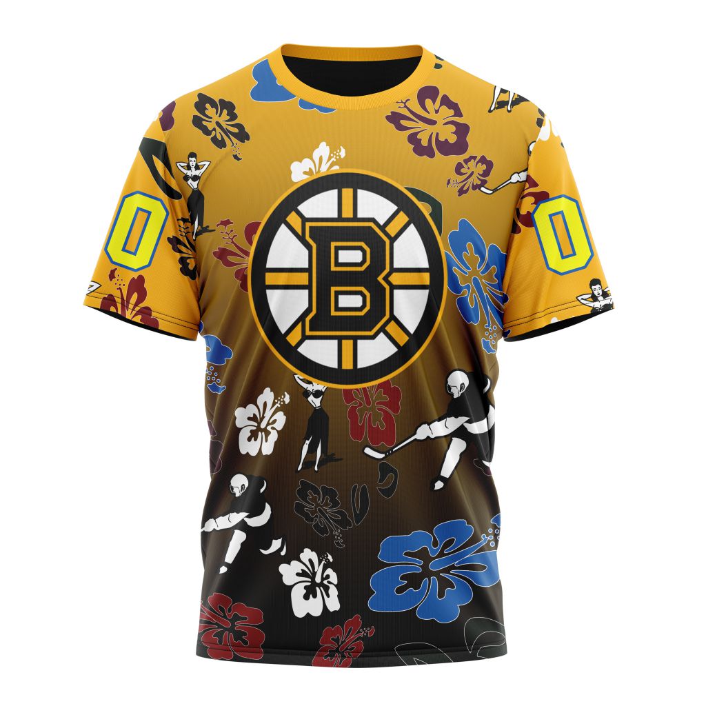 Boston Bruins X Hawaii Specialized Design For Hawaiia Personalized Name And Number T-Shirt Oregontrailrvpk Shirt