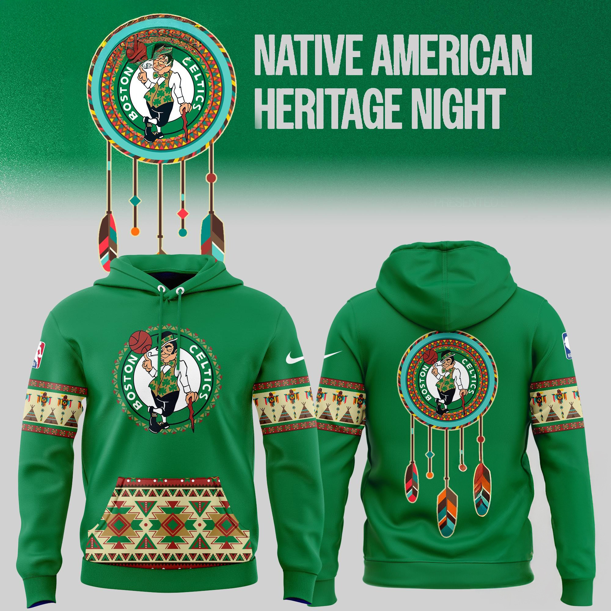 Boston Celtics Native American Heritage Month Hoodie Good Gifts For Basketball Lovers