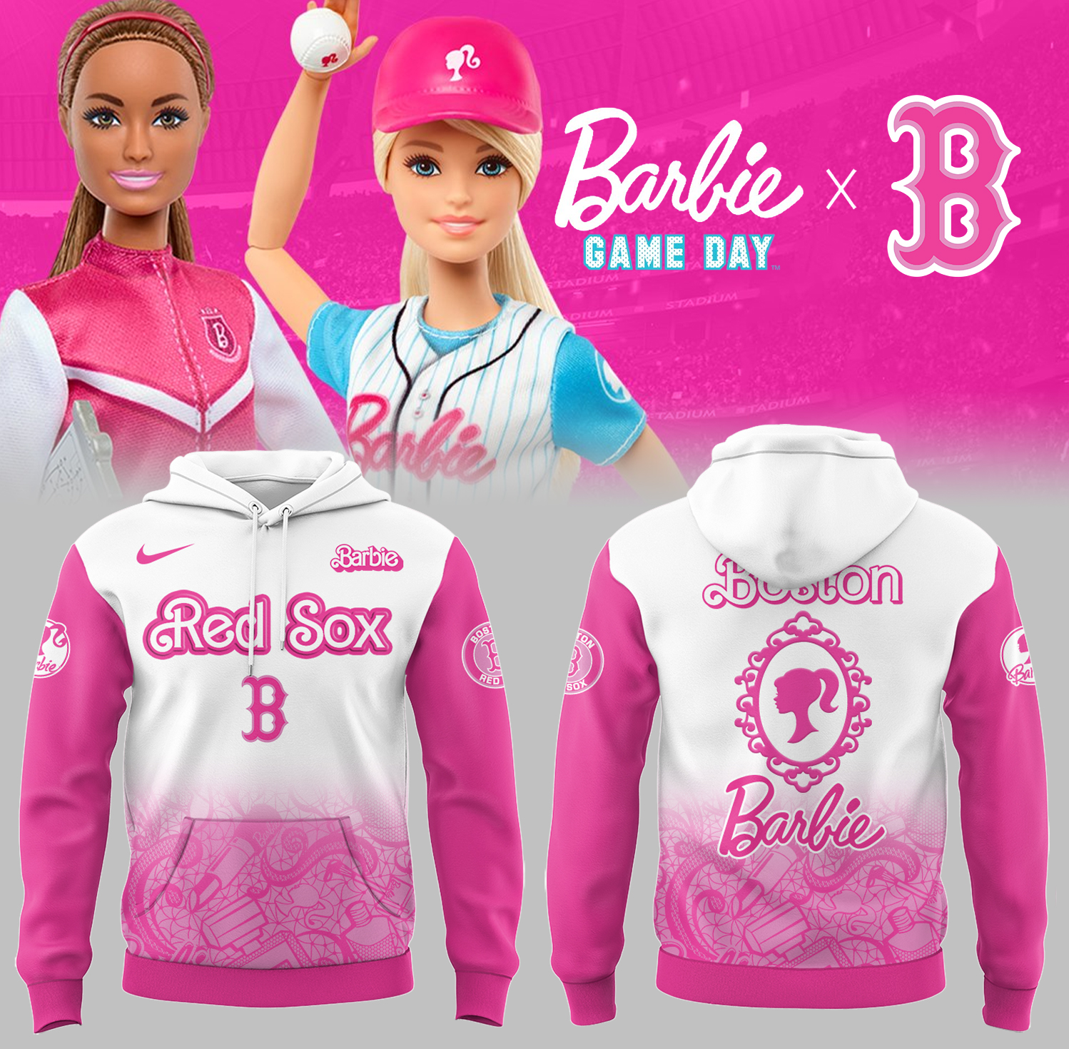 Boston Red Sox Baseball Barbie Night Hoodie