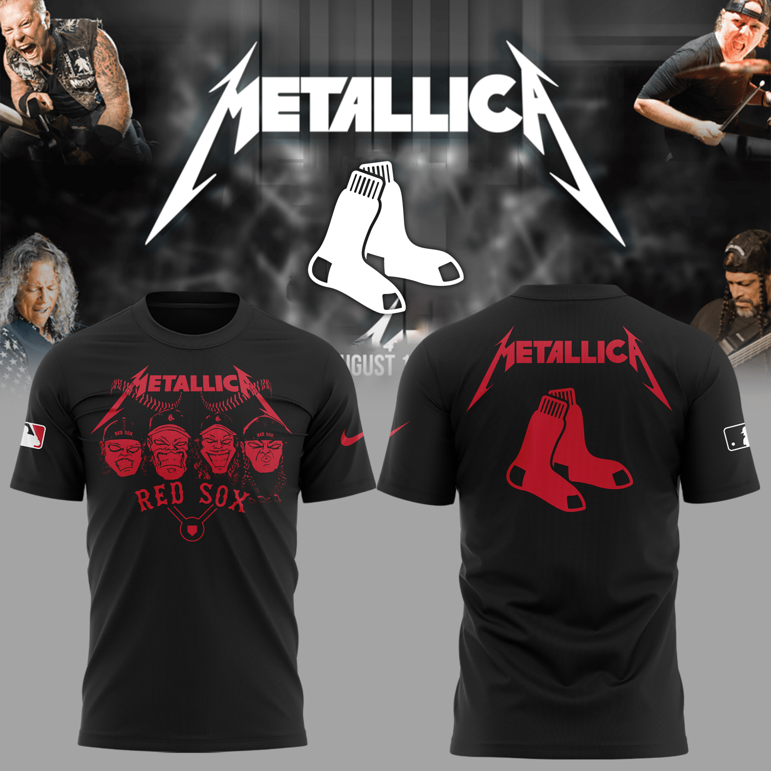 Boston Red Sox Baseball Metallica Night T-Shirt Unique Baseball Gifts Oregontrailrvpk Shirt