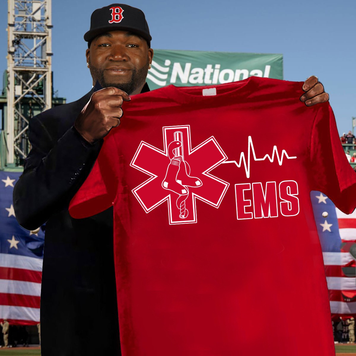 Boston Red Sox EMS T-Shirtupport Emergency Medical Services Red Sox Fan Merch Gifts Oregontrailrvpk Shirt