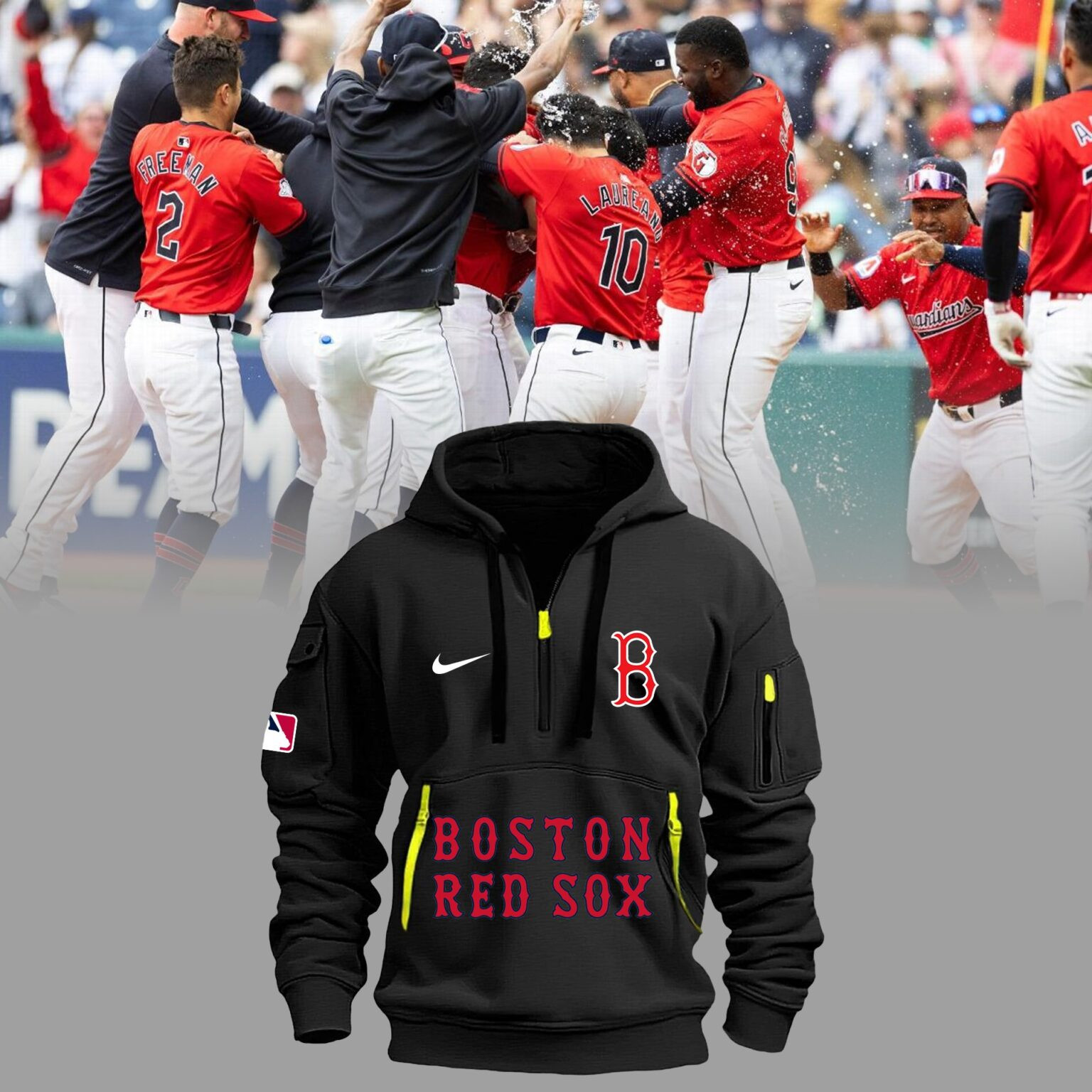 Boston Red Sox Quarter Zip Hoodie