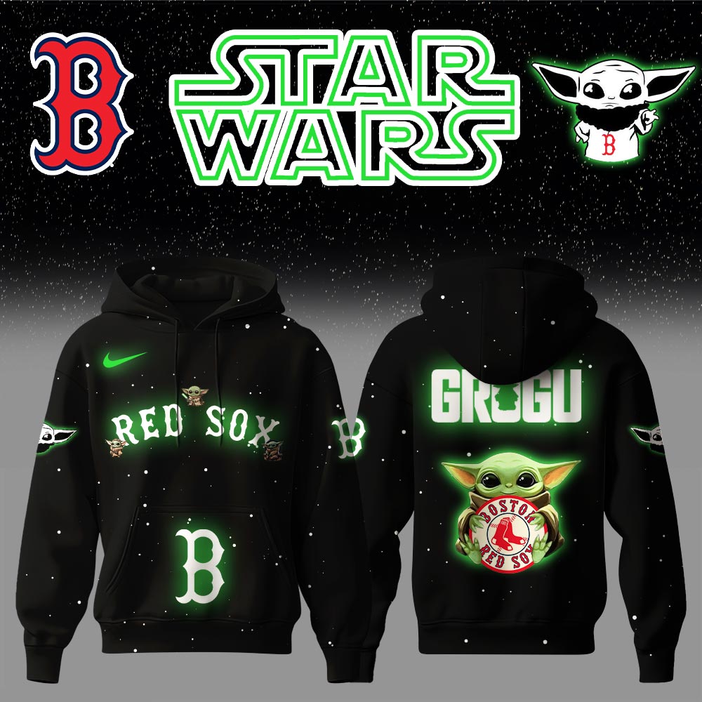 Boston Red Sox x Stars Wars Baby Yoda Game Night Hoodie