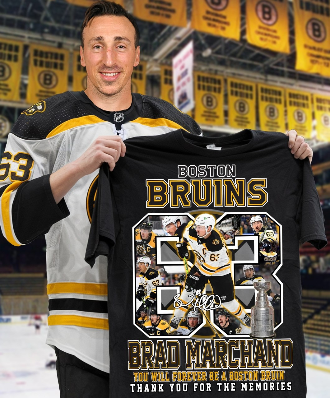 Brad Marchand Boston Bruins T-Shirt Thank You For The Memories Hockey Oregontrailrvpk Shirt